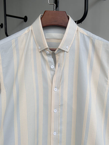 Textured cotton shirt - Sunbaked Sky