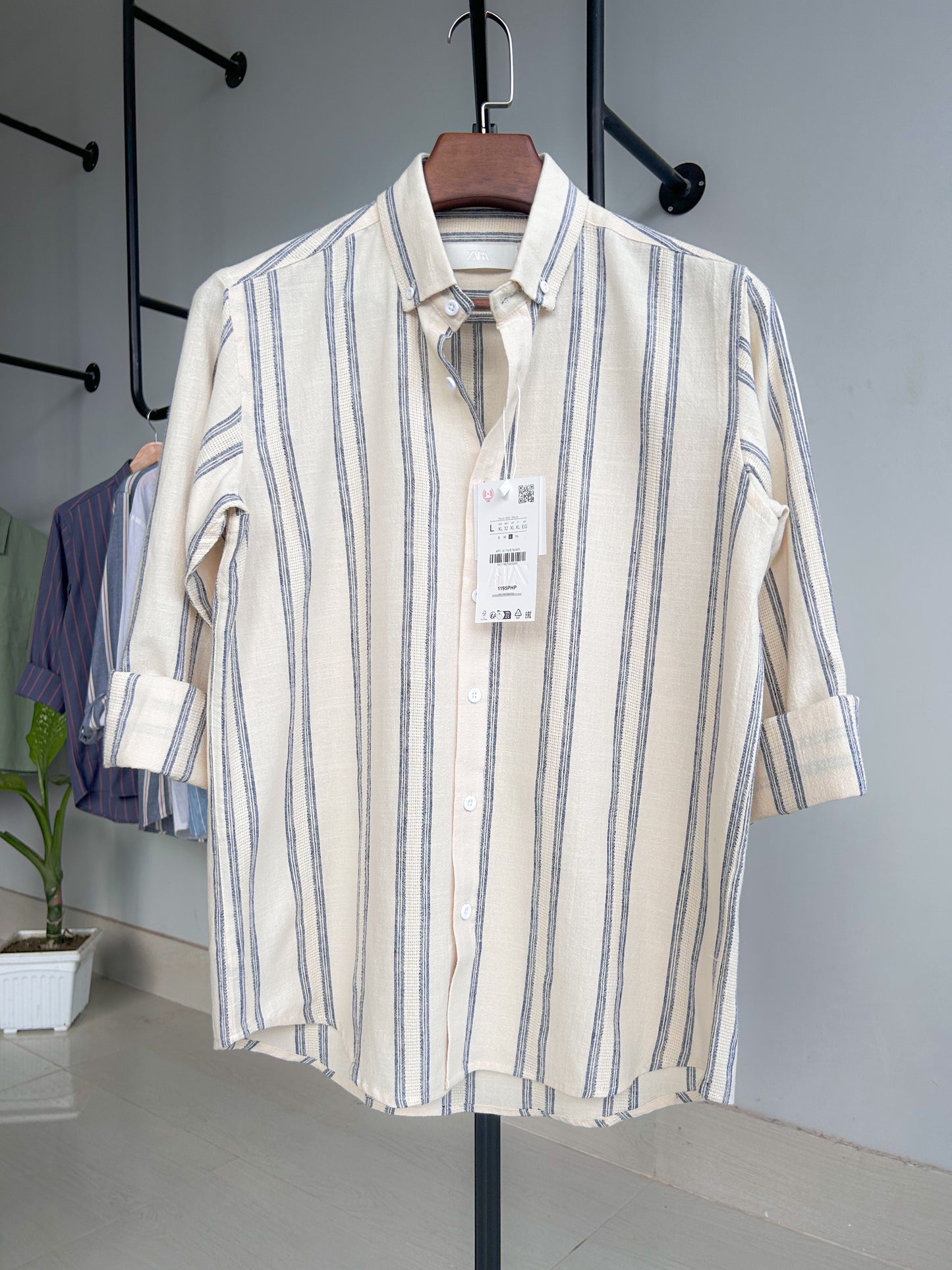 Textured cotton shirt - Artisanal