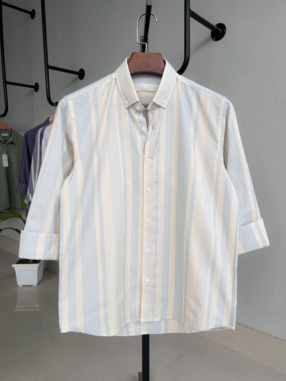 Textured cotton shirt - Sunbaked Sky