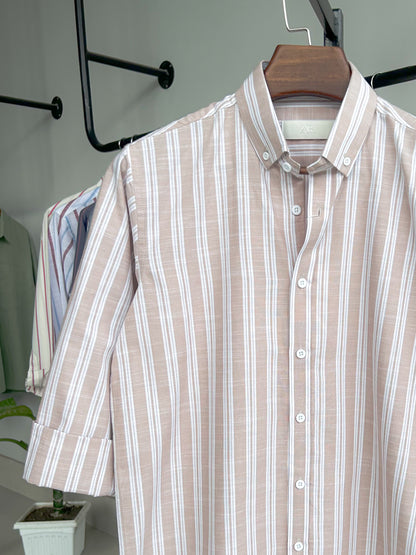 Classic stripe shirt - Chai & Cream