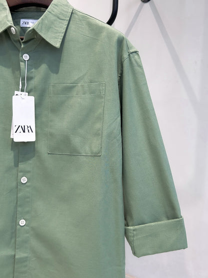 Baggy shirt - Mint olive