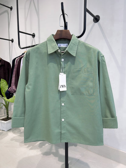 Baggy shirt - Mint olive