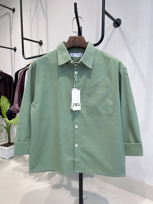 Baggy shirt - Mint olive