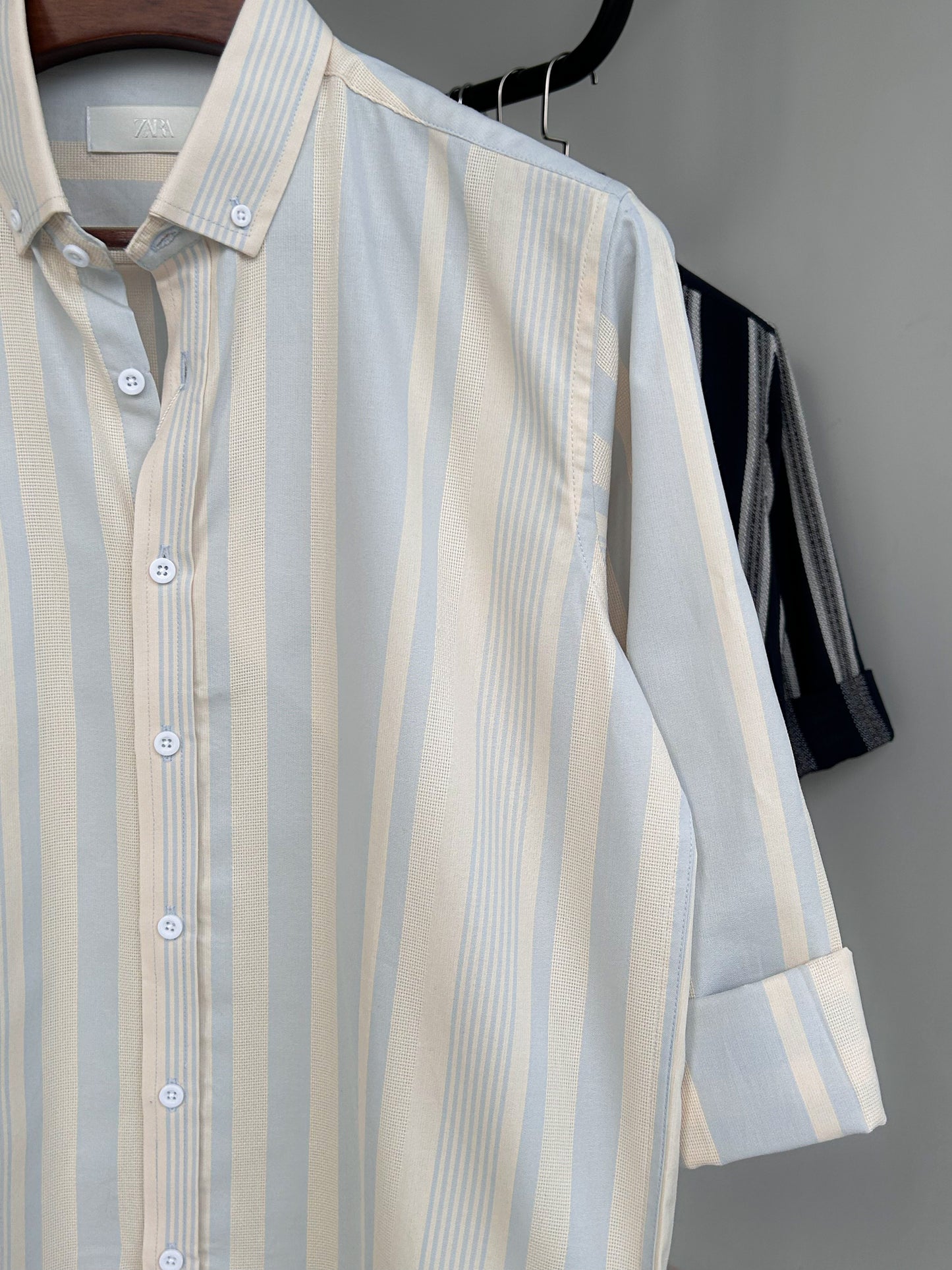Textured cotton shirt - Sunbaked Sky