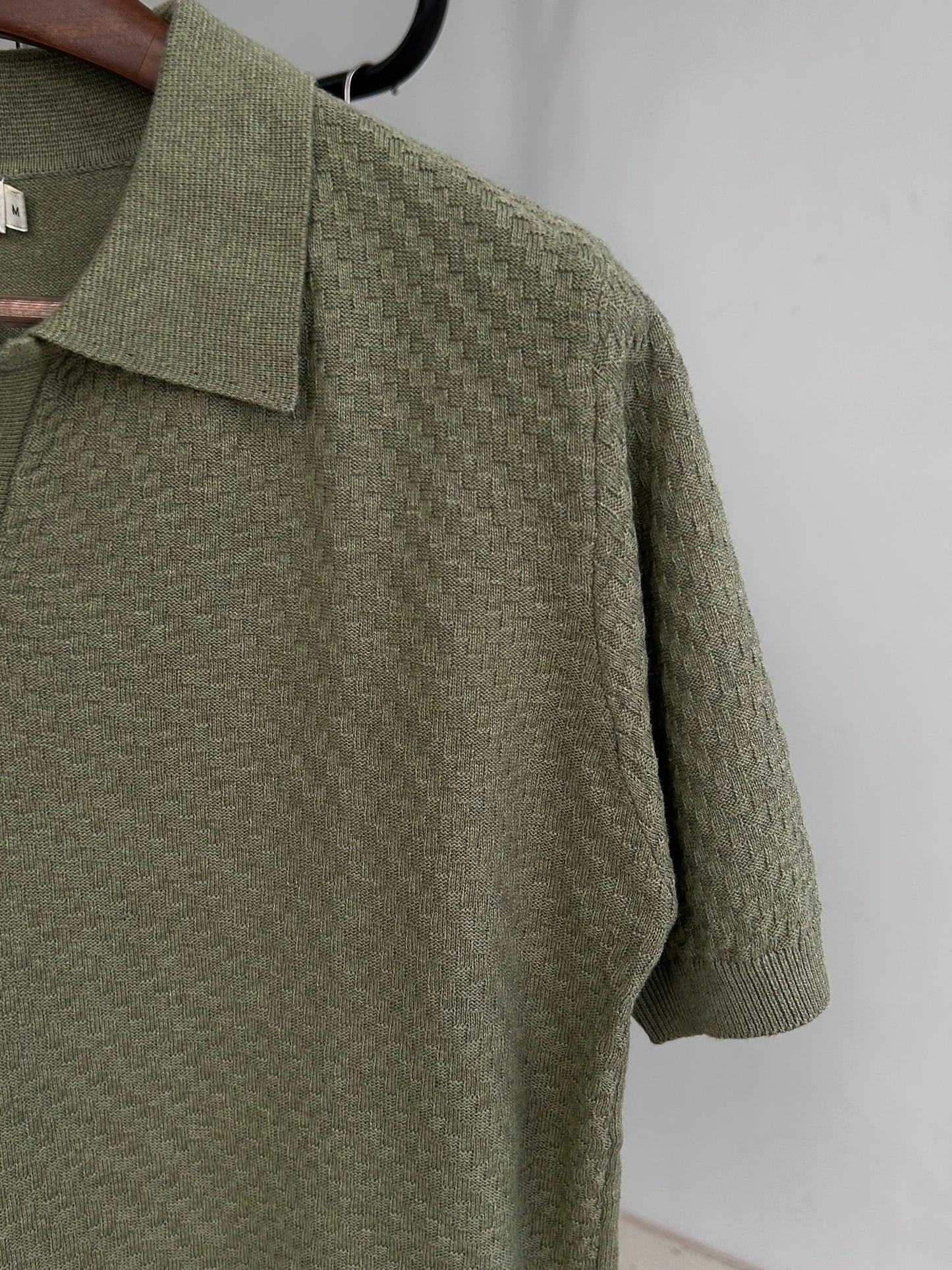 Selected Knitted Polo - Olive
