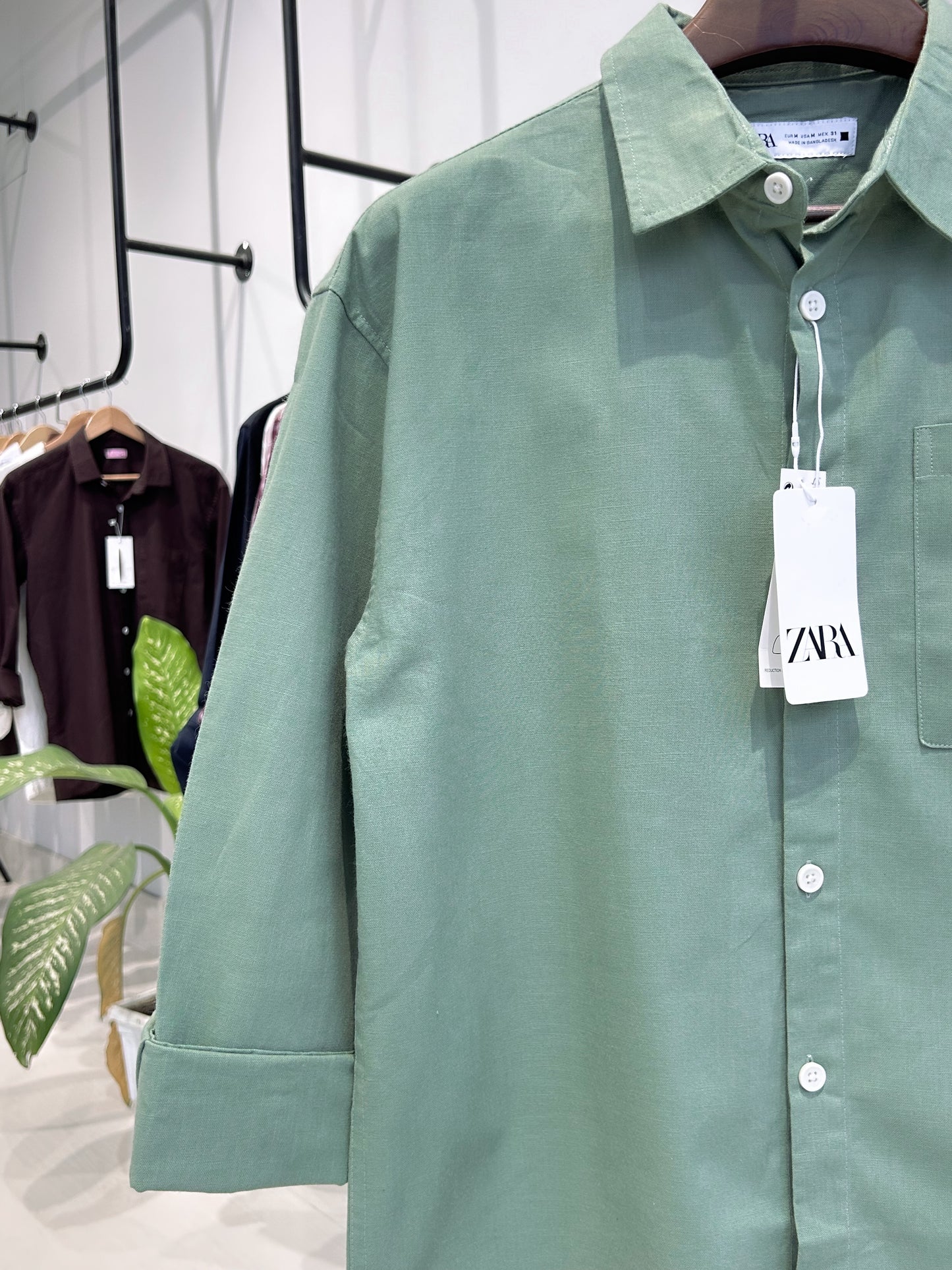 Baggy shirt - Mint olive