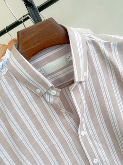 Classic stripe shirt - Chai & Cream