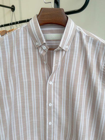 Classic stripe shirt - Chai & Cream