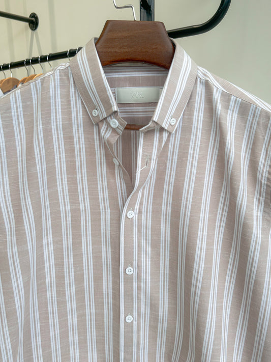 Classic stripe shirt - Chai & Cream