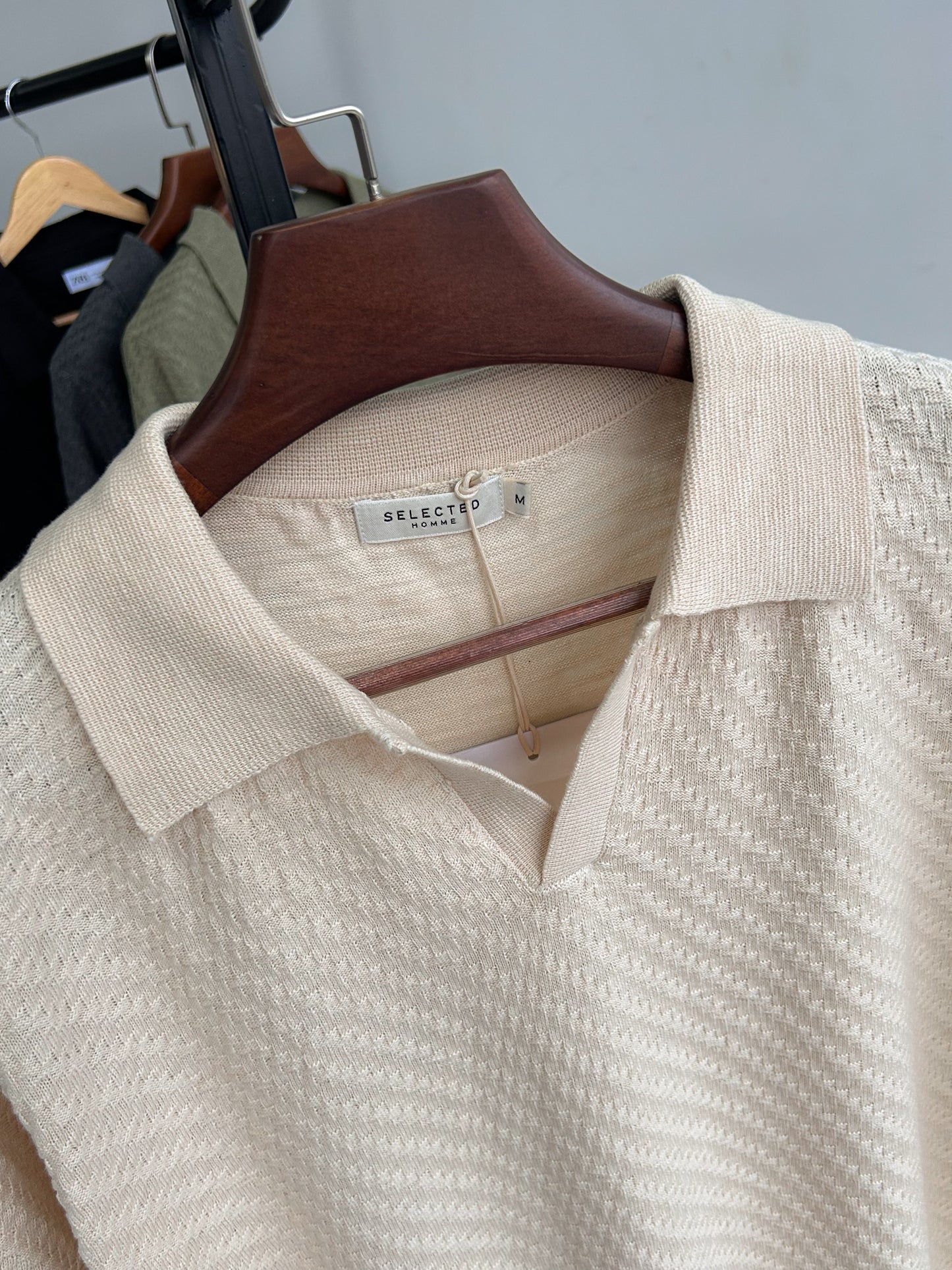 Selected Knitted Polo - Off White