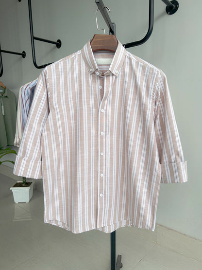Classic stripe shirt - Chai & Cream