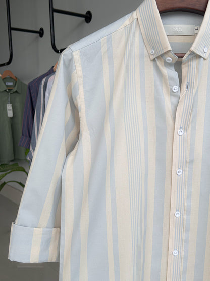 Textured cotton shirt - Sunbaked Sky