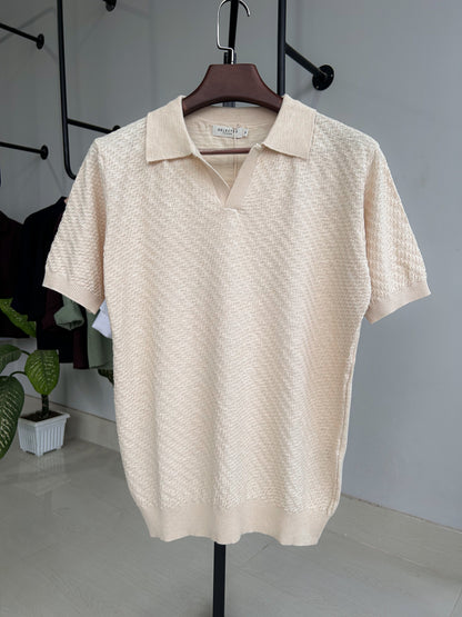 Selected Knitted Polo - Off White